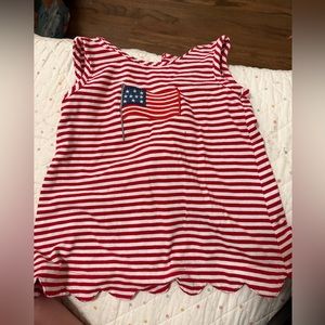 3T American Flag shirt with scalloped detail.